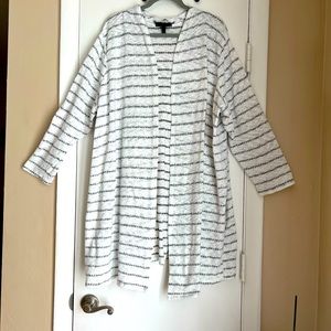 Lane Bryant knit cardigan, white with black strips, 26/28 - item 16